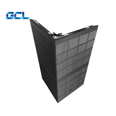 Ukuran Panel 500*1000mm Layar LED Transparan Luar Ruang Tirai LED Video Mesh