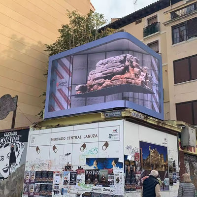 Outdoor 3D L-Shaped Curved Corner&Right Angle Solution P4 P5.7mm Led Display Screen Aluminium Waterproof IP65 960*960mm Outdoor Advertising Led Screen