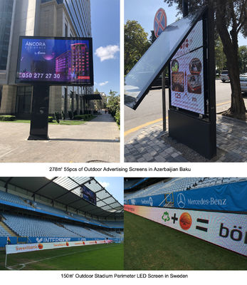 Ukuran Lemari Lantai Poster LED Berdiri Video Display P1.875 Outdoor LED Poster Untuk Iklan Luar Ruang
