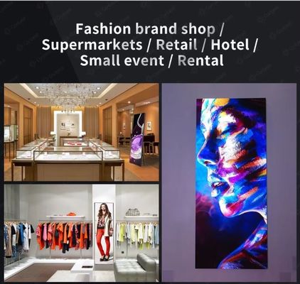 GOB P1.5 P1.8 P2 Indoor Led Poster Screen for Banner Portable Led Video Wall With Wheels untuk Toko Pameran Perdagangan