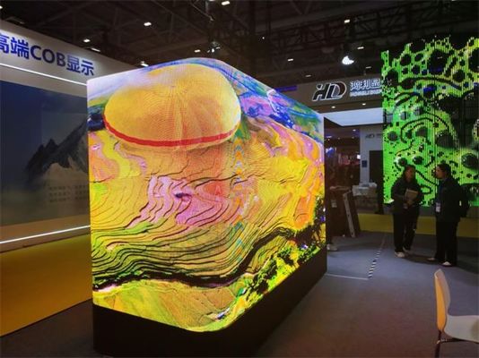 Outdoor 3D L-Shaped Curved Corner&Right Angle Solution P4 P5.7mm Led Display Screen Aluminium Waterproof IP65 960*960mm Outdoor Advertising Led Screen