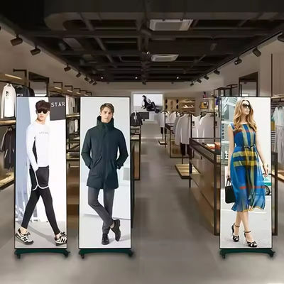 GOB P1.5 P1.8 P2 Indoor Led Poster Screen for Banner Portable Led Video Wall With Wheels untuk Toko Pameran Perdagangan