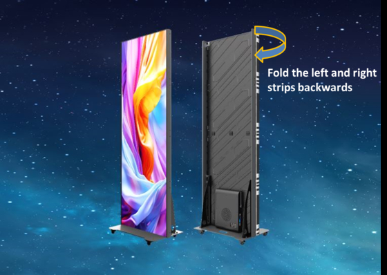 Layar poster LED definisi tinggi P1.25mm P1.538 mmGOB yang dapat dilipat ke atas dan ke bawah serta dirakit dengan cepat ke kiri dan kanan