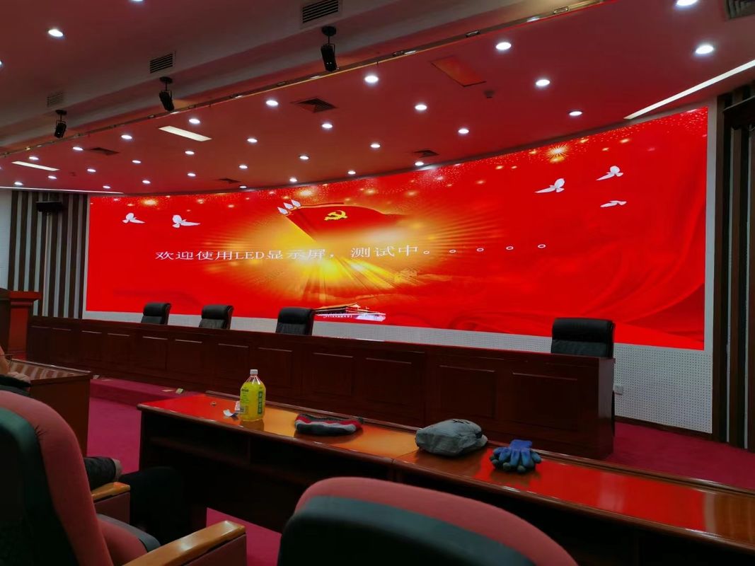 Indoor 600*337.5mm PH0.9\1.25mm HD Layar Iklan LED Besar Untuk Instalasi Tetap Indoor