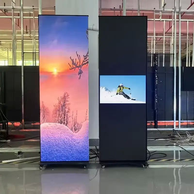Harga yang bagus Poster LED Terkendali 4G & WiFi dengan Roda Lipat dan Jarak Piksel P1.5mm untuk Pusat Perbelanjaan on line