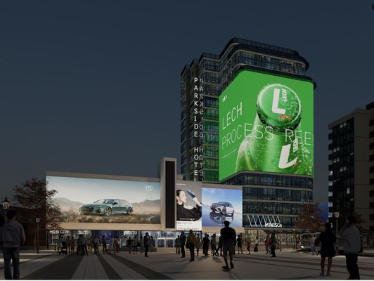 Tampilan LED Transparan Digital Cerah Tinggi P15.6mm IP65 500*1000mm