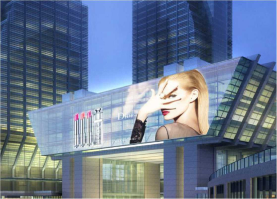 Harga yang bagus Transmittance Up To 83% For Full Screen Invisible LED Film Display Screen On Glass Walls on line